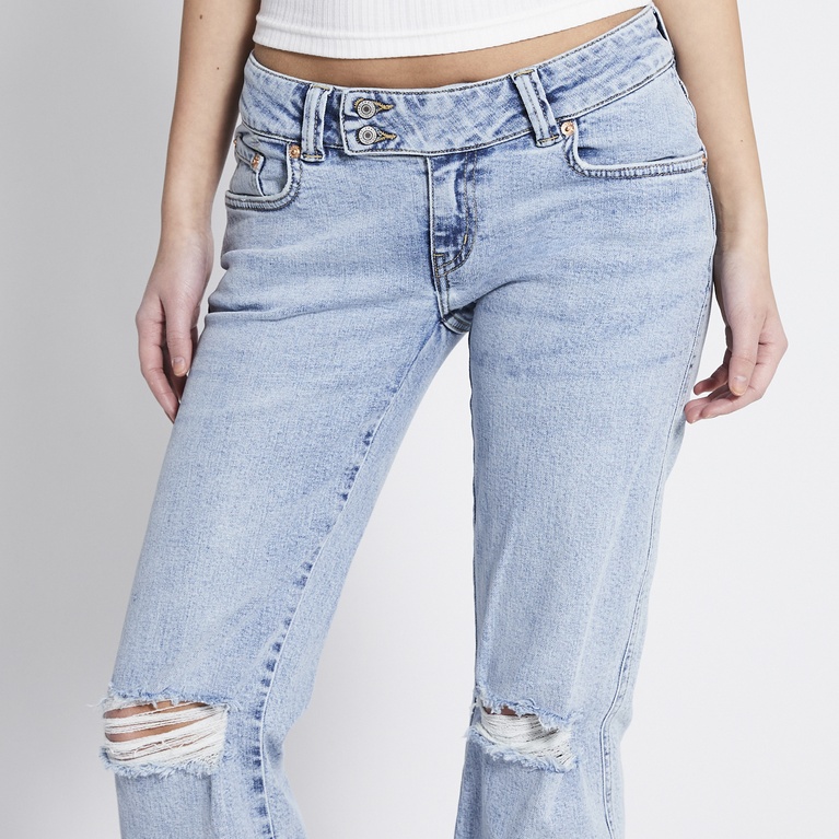 Low waist bootcut jeans "Paris Core" Light heavy worn